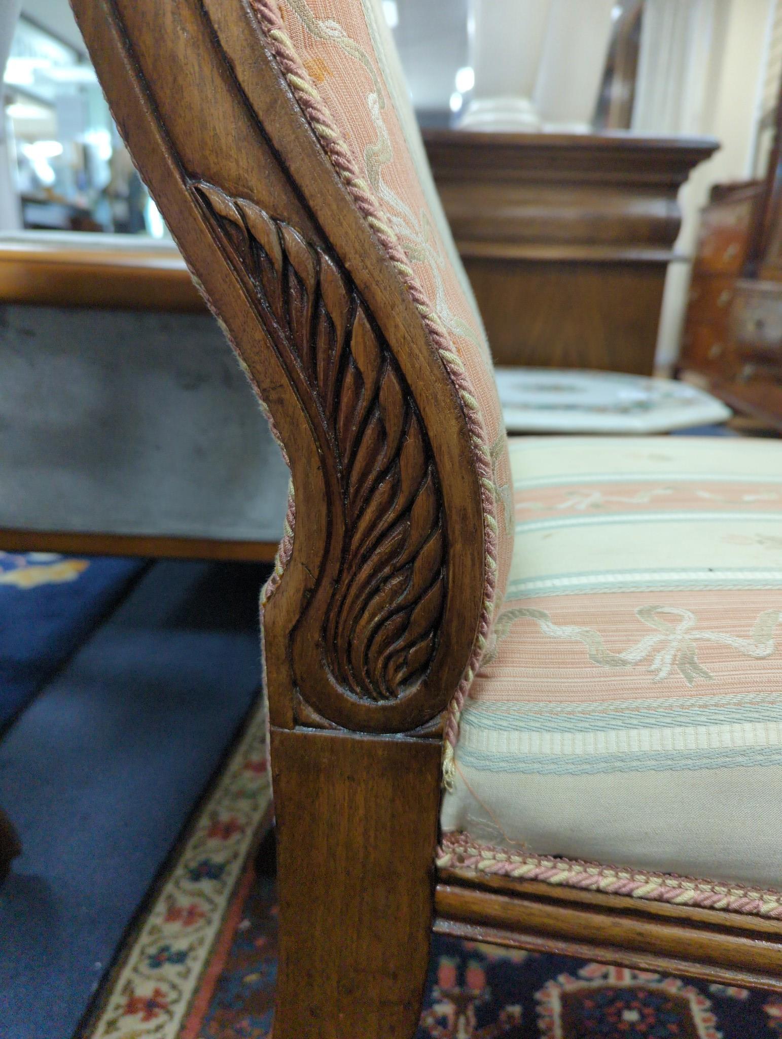 A single Regency mahogany upholstered side chair